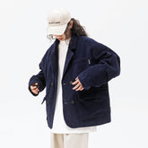 Unisex Jacket Vintage Overalls Jacket Casual Suit Loose Profile Corduroy Jacket